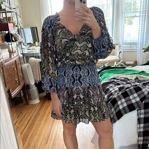 Parker Black and White Ruffled Tiered Sundress